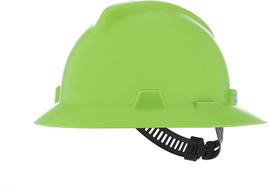 MSA Green V-Gard® Polyethylene Full Brim Hard Hat With Pinlock/4 Point Pinlock Suspension