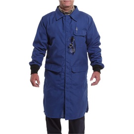 National Safety Apparel® 2X Royal Blue Aramid Blend/Nomex® Chemical/Flame Resistant Lab Coat With Snap Front Closure