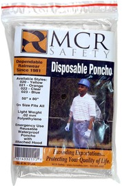 MCR Safety Clear Schooner Jr .02 mm Polyethylene Poncho