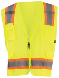 OccuNomix Small Hi-Viz Yellow And Orange Polyester Tricot Front/Mesh Vest