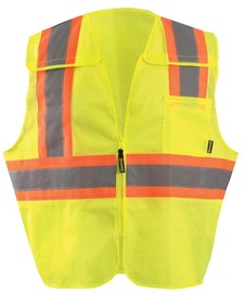 OccuNomix Large Hi-Viz Yellow And Orange Polyester/Mesh Vest