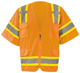 OccuNomix Large Hi-Viz Yellow And Orange Polyester/Mesh Vest