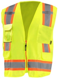 OccuNomix X-Large Hi-Viz Yellow And Orange Recycled Polyester Tricot Front/Mesh Vest