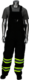 Protective Industrial Products Large Black Fleece, Polyurethane And Ripstop Bib Overalls