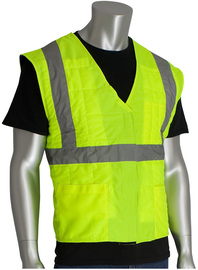 Protective Industrial Products Large - X-Large Hi-Viz Yellow EZ-Cool® Polyester/HyperKewl Cooling Vest