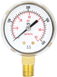 RADNOR™ 2" Steel 60 psi Pressure Gauge For Inert/Fuel/Oxygen