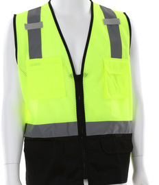 MCR Safety® Large Hi-Viz Green Luminator Mesh Polyester Safety Vest