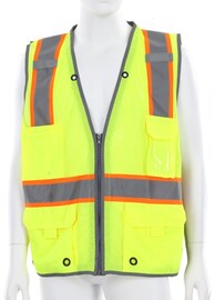 MCR Safety® X-Large Hi-Viz Green, Black And Silver Luminator Mesh Polyester Vest