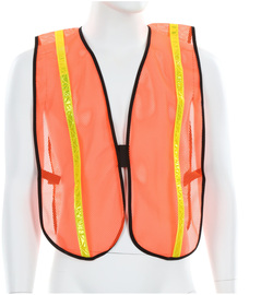 MCR Safety® Hi-Viz Orange Mesh Polyester Safety Vest