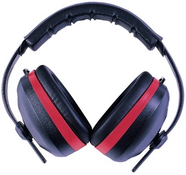 Radians Silencer® Red and Black Over-The-Head Dielectric Adjustable Passive Earmuffs