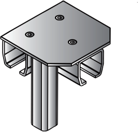 Tillman® 4.25" X 4" Metallic Galvanized Steel 3-Way T Connector