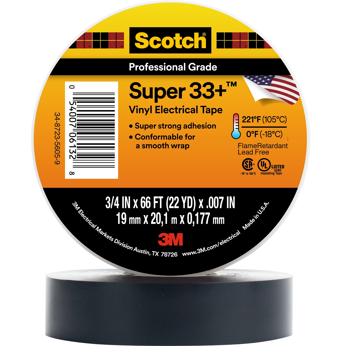 3M® 10828 - Scotch™ 66' x 0.75 White Electrical Tape