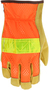 MCR Safety® Small Hi-Viz Orange And Beige Pigskin Unlined Drivers Gloves