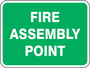 Accuform Signs® 18" X 24" Green And White .08" Engineer Grade Reflective Aluminum Directional & Traffic Sign "FIRE ASSEMBLY POINT"