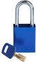 Brady® Blue Anodized Aluminum SafeKey Padlock (1 Lock Keyed Differently) "DANGER LOCKED OUT DO NOT REMOVE, PROPERTY OF"