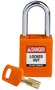 Brady® Orange Nylon SafeKey Padlock (1 Lock Keyed Differently) "LOCKED OUT DO NOT REMOVE"