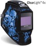 Miller® Digital Elite™ Black/Blue/White Welding Helmet Variable Shades 2.5, 5-8, 8-13 Auto Darkening Lens ClearLight 4x