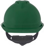 MSA Green V-Gard® Polyethylene Cap Style Hard Hat With Ratchet/4 Point Ratchet Suspension