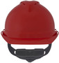 MSA Red V-Gard® Polyethylene Cap Style Hard Hat With Ratchet/6 Point Ratchet Suspension