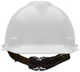 MSA White V-Gard® Polyethylene Cap Style Hard Hat With 1-Touch® Suspension