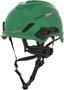 MSA Green V-Gard® H1 HDPE Cap Style Climbing Helmet With Ratchet Suspension