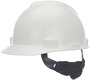 MSA White V-Gard® Matte Hard Hat HDPE/Polyethylene Cap Style Hard Hat With Ratchet Suspension