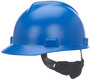 MSA Blue V-Gard® Matte Hard Hat HDPE/Polyethylene Cap Style Hard Hat With Ratchet Suspension