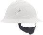MSA White V-Gard® C1™ HDPE Full Brim Hard Hat With 4 Point Ratchet Suspension