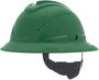 MSA Green V-Gard® C1™ HDPE Full Brim Hard Hat With 4 Point Ratchet Suspension