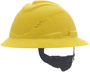 MSA Yellow V-Gard® HDPE Cap Style Hard Hat With Ratchet Suspension