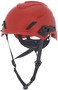 MSA Red V-Gard® H1 HDPE Cap Style Climbing Helmet With Fas Trac® Ratchet Suspension