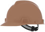 MSA Tan V-Gard® Polyethylene Cap Style Hard Hat With Pinlock/4 Point Pinlock Suspension