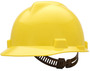 MSA Yellow V-Gard® Polyethylene Cap Style Hard Hat With Pinlock/4 Point Pinlock Suspension