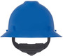 MSA Blue V-Gard® Polyethylene Full Brim Hard Hat With Ratchet/4 Point Ratchet Suspension