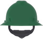 MSA Green V-Gard® Polyethylene Full Brim Hard Hat With Ratchet/4 Point Ratchet Suspension