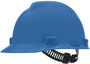 MSA Blue V-Gard® Polyethylene Cap Style Hard Hat With Pinlock/4 Point Pinlock Suspension