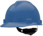 MSA Blue Super V Polyethylene Cap Style Hard Hat With Ratchet/4 Point Ratchet Suspension