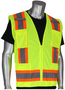 Protective Industrial Products 2X Hi-Viz Yellow PIP® Mesh, Solid And Polyester Eleven Pocket Surveyors Vest