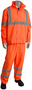 Protective Industrial Products 2X-Large - 3X-Large Hi-Viz Orange Viz™ 150 Denier Polyester 2-Piece Rain Suit