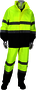 Protective Industrial Products Large Hi-Viz Yellow Viz™ Polyester And Polyurethane 2-Piece Rain Suit