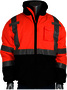 RADNOR™ Large Hi-Viz Orange And Black Polyester/Oxford Bomber Jacket