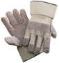 RADNOR™ Large Natural Split Leather Palm Gloves With Canvas Duck Back And Safety Cuff