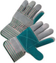 RADNOR™ Large Green Double Leather Palm Gloves With Canvas Back And Gauntlet Cuff