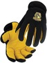 Black Stallion® Large Black And Yellow FuzzyHand™ Cotton And Pigskin Fleece Lined Water Resistant Cold Weather Gloves