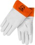 Black Stallion® Medium 11 1/2" White And Orange Premium Grain Kidskin Unlined TIG Welders Gloves