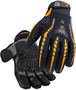 Black Stallion® 2X Black And Orange ToolHandz® LYCRA® And PVC And Spandex And Synthetic Leather And TPR And Neoprene Full Finger Mechanics Gloves With Neoprene Pull Tab Cuff