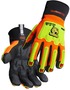 Black Stallion® 2X Orange And Black ToolHandz® MAX Synthetic Leather Full Finger Cut Resistant Mechanics Gloves With Short Cuff