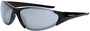 Radians Core Full Frame Shiny Black Safety Glasses With Silver Mirror Polycarbonate Hard Coat Lens