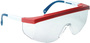 Radians Galaxy™ Half Frame Red and White and Blue Safety Glasses With Clear Polycarbonate Hard Coat Lens