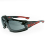 Radians Obliterator™ IQ Half Frame Black and Red Safety Glasses With Smoke IQ Polycarbonate Anti-Fog Lens
